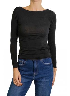 Maglia misto cashmere tinta unita 